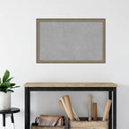 Amanti Art Silver Framed Magnetic Board 22x34 Large Vision Board for use with Magnets, 100% Metal Sheet to Display Items as Office Decor or for Home Organization in mudroom, Kitchen or Kids Room