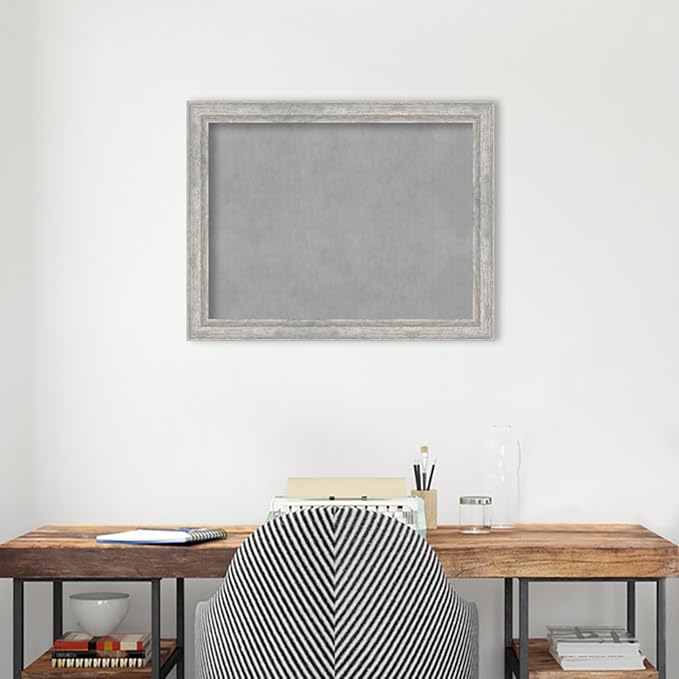 Amanti Art Silver Framed Magnetic Board 21x27 Medium Vision Board for use with Magnets, 100% Metal Sheet to Display Items as Office Decor or for Home Organization in mudroom, Kitchen or Kids Room