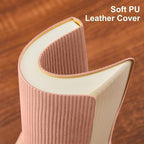 TSFPapier Lined Journal Notebook for Work College Ruled Note Book 5.79"x8.27" A5 PU Leather Daily Journaling 216 Pages for Women Men Writing Home School Supplies Business (Pink)