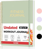 Fitness Journal Workout Planner for Women & Men, A4 (8.5" x 11") Workout Journal Log Book Planner Gift for Track Gym Essentials, Home Workouts, Track Progress, Achieve Wellness Goals, Green