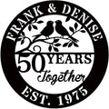efcustomgifts Personalized 50th Anniversary Metal Signs for Couple, Wedding, Family Name Gifts, 8x10 or 11x14 inches, Black, Classic Style, Love Theme