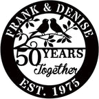 efcustomgifts Personalized 50th Anniversary Metal Signs for Couple, Wedding, Family Name Gifts, 8x10 or 11x14 inches, Black, Classic Style, Love Theme