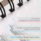 MEEDEN 9"x12" Sketchbook Paper Pad: 122lb/180gsm Spiral Bound Art Sketch Book with DIY Cover for Artists Adults - 60 Sheets Heavy Weight Hardcover Sketch Drawing Paper for Painting Sketching Writing
