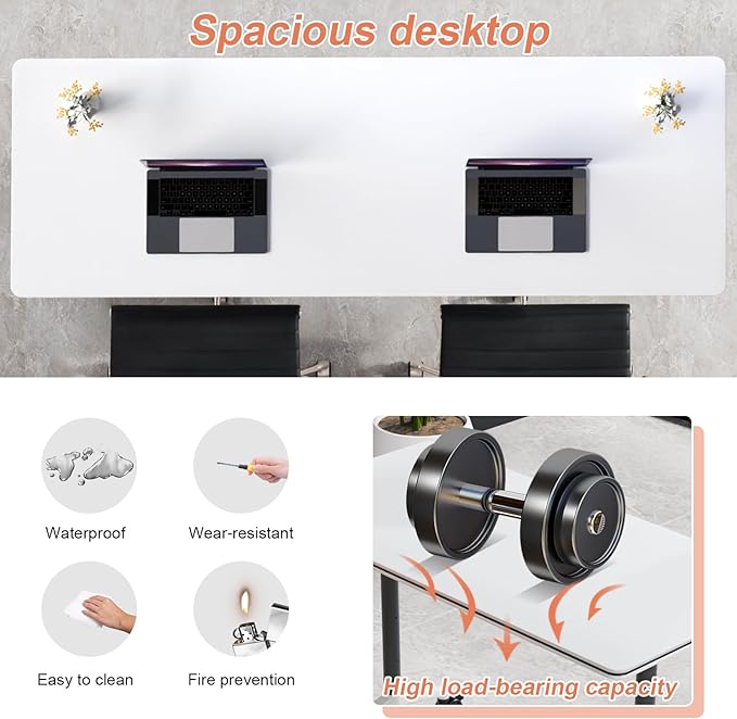Conference Table Flip Top Mobile Conference Room Tables,Folding Conference Table with Wheels,Large Meeting Training Seminar Table Saving Space for Office Classroom(6A,70.8'')