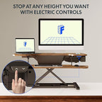 FLEXISPOT 35" Electric Standing Desk Converter, Height Adjustable Motorized Desk Riser for Computer Monitors & Laptop Workstation, Rustic Color
