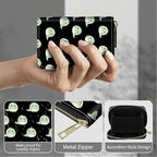 BWEGRHE Cute Credit Card Holder with Zipper, Cute Dinosaurs RFID-Blocking Card Case Small Wallet for Women Men, Multi-slot Card Organizer Case Travel Accordion Wallet