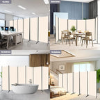 Room Divider 6FT Folding Privacy Screens, 6 Panel Partition Room Dividers w/Freestanding Design, Portable Wall Divider for Room Separtation, Fabric Screen Panel for Home Office Bedroom Dorm