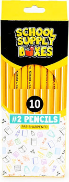 School Supply Boxes | 10 ct. Wooden Pencil Pack | 24 Packs | Pre-Sharpened No. 2 Wooden Pencils | 240 Total Pencils