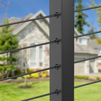 BLIKA Upgraded 100 Pack Stainless Steel Black Protector Sleeves for 1/8" 5/32" or 3/16" Deck Cable Railing, for Metal Posts, T316 Marine Grade, Cable Railing Protector Sleeves, Cable Railing Post Kits