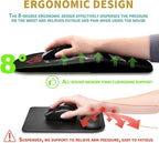 Hokafenle Ergonomic Mouse Pad Wrist Support with Massage Design, Wrist Rest Pain Relief Mousepad with Memory Foam&Non-Slip PU Base, Mouse Pads for Wireless Mouse & Desk (12x8 inch,Gen X)