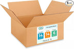 Medium Moving & Shipping Boxes 14 x 14 x 6 inches (5-Pack) - Extra Strength 200 lb vs Regular - Corrugated Strong Boxes for Packaging - Moving Cardboard Box - Corrugated Box by IDL Packaging