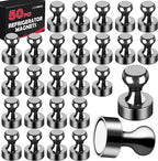 LOVIMAG Fridge Magnets 50Pcs Refrigerator Whiteboard Small Strong Magnet Classroom Kitchen Accessories Decorative Locker Set Decor Must Haves Office Calendar Refrigerador Magnetic Cute Crafts Black
