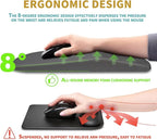 Hokafenle Ergonomic Mouse Pad Wrist Support with Massage Design, Wrist Rest Pain Relief Mousepad with Memory Foam&Non-Slip PU Base, Mouse Pads for Wireless Mouse & Desk (12x8 inch,Light Grey)