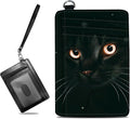 BWEGRHE Small Travel Wallets, Black Cat Glitter Slim Minimalist Front Pocket Wallet with Wristlet, RFID Blocking PU Leather Credit Card Holder with ID Window Change Purse for Men Women