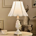 GO&SO Off White Bell Lamp Shade Medium, Scalloped Lampshade Braids with Petal Edges for Table Lamp,Floor Lamps Replacement, 6×13×9.8 Inch Spider Easy Assembly Modern Art Deco Lampshades for Bedroom