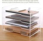 HeZone Acrylic Desk Organizer, 4 Tier Paper Tray, Clear Letter Tray, Office Accessories