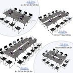 Conference Table Flip Top Mobile Conference Room Tables,Folding Conference Table with Wheels,Large Meeting Training Seminar Table Saving Space for Office Classroom(2C,70.8'')