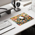 Auhoahsil Mouse Pad, 12 x 10 in Marble Theme Computer Mouse Pad for Desk, Premium-Textured Non-Slip Rubber Stitched Edges Waterproof Square Mouse Mat for Gaming Work Wireless Mice, Blue