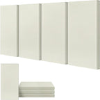 UMIACOUSTICS 4 PCS Acoustic Wall Panels, 2“ Thick 23.6" x 11.8" Fiberglass Recording Studio Acoustical Treatments Panels, Sound Absorbing Panels for Studios, Office, Home Theater. Beige