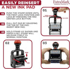 Heavy Duty Style Office Date Stamp with Posted - Self Inking Dater - Style C - Blue & Red Ink Color