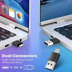 2 in 1 Type C USB Presentation Clicker with Physical and Digital Function, RF 2.4GHz Wireless Presenter Remote PPT Clicker for Computer Presentations, Slide Advancer for Mac Laptop