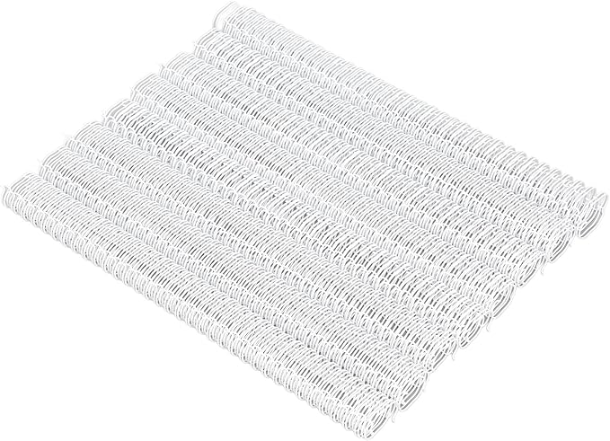 3:1 Pitch Double Loop Binding Wires, YolieraArt 100 Pack Spiral Spine Bindings, 9/16 Inch Wire Twin Binding for Book Binder Machine,Students and Coworkers (120 Sheet Capacity, 100P, White)