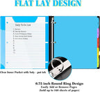 INFUN Telescoping 3 Ring Binder - 12 PCS, Flexible Round Binder with Customizable Front Cover and Clear Catalog Pocket, Holds 8.5x11 inch Paper