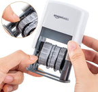 Amazon Basics Self-Inking Date Stamp, Rectangular, 2.56" x 1.69" x 4.13"