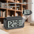 KESHIDE Travel Digital Alarm Clock, Battery Operated with Indoor Temperature, Desk Small Clock,Snooze Model,12/24H Display for Bedrooms Heavy Sleepers Kids Travel Bathroom (Black)