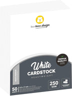 White Cardstock Thick Paper 50 Sheets, 8.5" x 11" Heavyweight 92lb Cover Card Stock for Crafts and DIY Cards Making