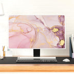 Baocicco Pink Gold Marble Waterproof Screen TV Cover 45, 46, 47, 48 Inch Decorative Modern Television Cover for Home TV Screen Texture Dust Proof Monitor Covers for Television Screen LED LCD OLED TVs