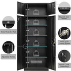 TaskStorz Storage Cabinet, 87 Inch Tall Metal Storage Cabinet with Doors and Shelves,Heavy Duty Metal Cabinet, Pantry Cabinets for Kitchen Storage, Garage Cabinet for Living, Dining Room.