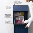 Wall Mount Mailbox - Large, Anti-Theft Locking Mailbox, Weatherproof Mailboxes for Outside The House, 18.5" H x 15" L x 7.5" D - Red