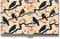 haigof Crow Business Card Holder Business Card Case Metal Business Card Organizer 3.7X2.2 In