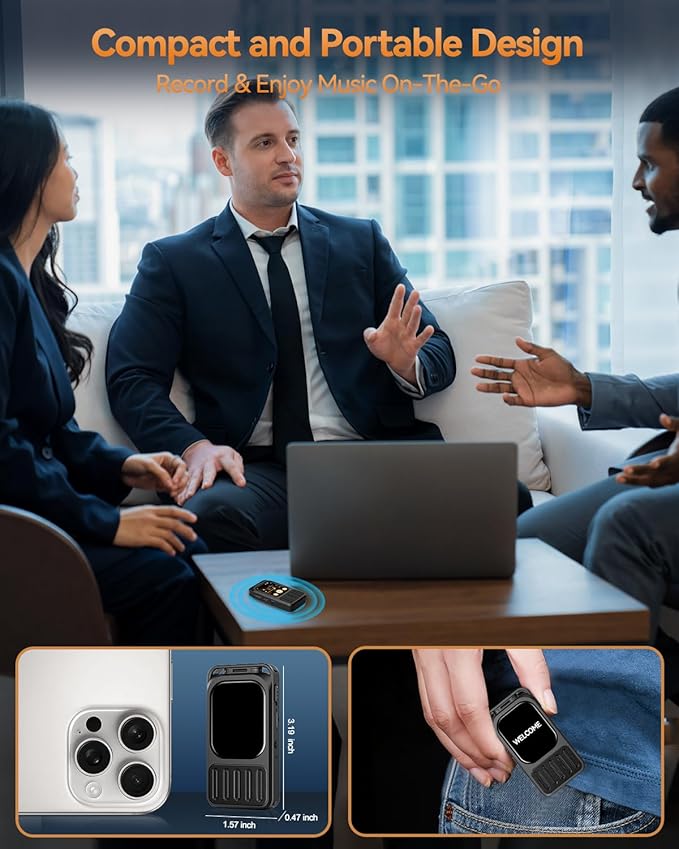 128GB Digital Voice Recorder with Bluetooth & 2" Touchscreen, 3072Kbps HD XIXITPY Voice Activated Recording with Password, Playback, A-B Repeat, MP3 for Lectures, Meetings, Interviews