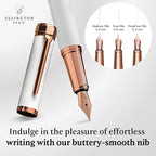 Ellington Pens Luxury Fountain Pen Set - Extra Fine Nib - Includes 3 Ink Cartridges, Refillable Ink Converter, Gift Box - Fountain Pens For Writing, Calligraphy, Journaling, Sketching (Alpine Rose)