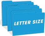 File Folder, RAZCC 100 Pack 1/3 Cut Tab File Folders Letter Size, Blue, Colored Folders with Tab Great for Organizing and Easy File Storage