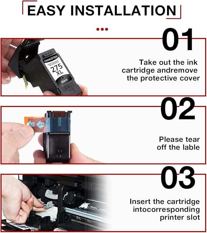 275XL Black Remanufactured Ink Cartridge Replacement for Canon 275 PG275 PG-275 XL PG-275XL PGI275 XL Black BK 2-Pack Replacement for Canon PIXMA TS3500 TS3522 TR4720 TR4700 TR4722 TS3720 Printer