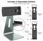 AboveTEK Elegant Tablet Stand, Aluminum Holder for 7-13 inch Tablets, Desktop Kiosk POS Stand Compatible w/iPad Pro Air Mini, Galaxy Tab, Tablet Mount for Store Office Reception Kitchen (Gray)