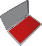 Metal Case Stamp Pad Large Size, Red Color - Size: 3" x 6" - Choose from 15 Ink Colors