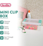 Sterilite 12-Pack Clip Box, Stackable Clear Plastic Bins with Latching Lids, Mini - Writing, Arts or Crafts Supplies Storage Containers for Home, Office, Classroom and Workshop Organization