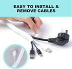 AGPTEK Cable Sleeve Cover, 10ft - 4/5 inch Dog Cat Cord Protector Management, Protect Cables from Pets Chewing, for Home Desk Automotive Wire Loom Tubing Cord Protection Self-Wrapping, White