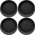 VOCOMO 4X4 Round Rubber Caster Cups, Non Slip Furniture Pads, Anti-Slip Gripper, Anti Skid Furniture Feet, Anti Slide Floor Protector for Bed Couch Table Chair Stoppers (Black, 4 Pack)