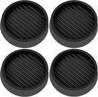 VOCOMO 3X3 Round Rubber Caster Cups, Non Slip Furniture Pads, Anti-Slip Gripper, Anti Skid Furniture Feet, Anti Slide Floor Protector for Bed Couch Table Chair Stoppers - Black, 4 Pack