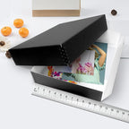 Lineco Archival 11 x 14 x 3 inches Museum Archival Storage Box, Drop Front Design, Acid-Free with Metal Edge. Preserves Photos Documents, Black