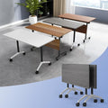 Conference Table Flip Top Mobile Conference Room Tables,Folding Conference Table with Wheels,Large Meeting Training Seminar Table Saving Space for Office Classroom(2C,55.1'')