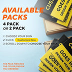 Custom Metal Signs, Personalized Aluminum, Customized Safety, Business Signs - Waterproof Outdoor, White Aluminum (Black & Yellow, 7x7 In)