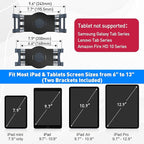 AboveTEK Universal Magnetic Tablet Mount, Swivel Tablet Stand, 360° Rotating Clamp Holder Fits 6-13" Display Tablets, Strong Attach to Metal Surface on Cabinet Whiteboard Kitchen Fridge Steel Car Door