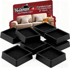 Yelanon Furniture Coasters,8 Pcs 2” Furniture Caster Cups - Non Slip Pads Hardwood Floors - Non Skid Furniture Grippers, Rubber Furniture Feet, Anti Slide Floor Protector for Bed Couch Stoppers