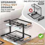 Dihmpor Under Sink Organizer and Storage, Slide Out Under Cabinet Storage Pull Out Sink Shelf Cabinet Storage Shelves, Undersink Organizers for Kitchen Bathroom Cabinet